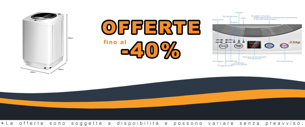 GYMAX Mini Lavatrice Portatile con pompa di scarico, capacità 3,5kg, potenza 240W, compatta e ideale per spazi ridotti