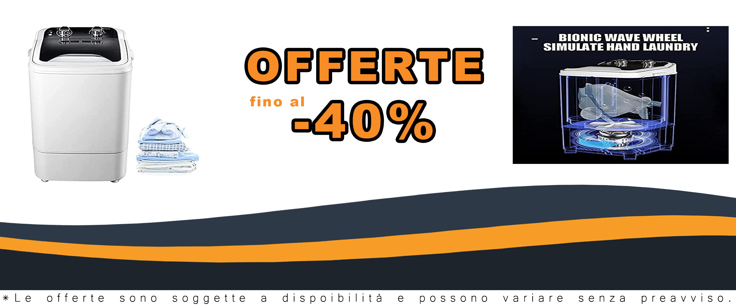 Lavatrici Lavatrice Portatile, dimensioni compatte 64x41,5x39 cm, perfetta per roulotte, piccoli appartamenti e viaggi.