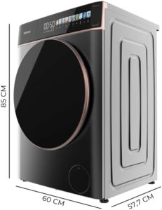 Cecotec Lavatrice 9Kg con Autodose Bolero DressCode 9900 in acciaio, schermo 10,3", Inverter e SteamMax