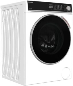 Sharp Lavatrice ESNFL014CWNA 10 kg, con motore inverter e capacità da 10 kg, ideale per famiglie numerose