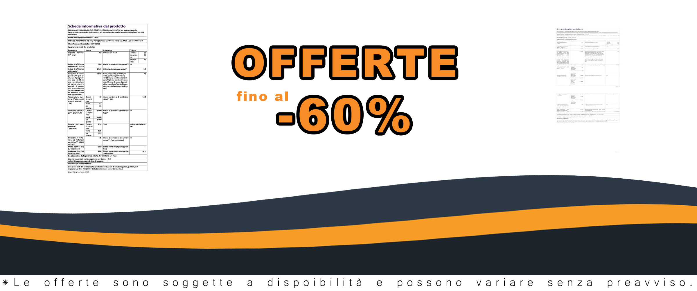 Daya lavatrice DSW-71423, carica frontale, motore BLDC inverter, centrifuga 1400 giri, funzione vapore, vista frontale
