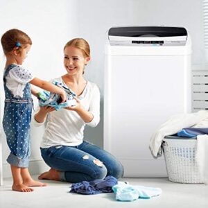 GYMAX 250-310 W Lavatrice Automatica con Centrifuga, Bianco, Vista Laterale