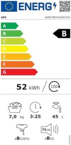 AEG L6SE74B - Lavatrice da 7 kg con Motore Inverter, Classe B e 1351 giri/min