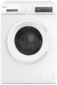 Lavatrice Amica WA 484 021, modello bianco da 8kg con 15 programmi e funzione di sicurezza per bambini.