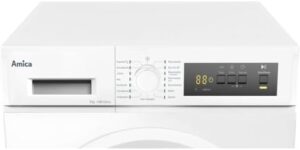 Lavatrice Amica WA 484 021, modello bianco da 8kg con 15 programmi e funzione di sicurezza per bambini.