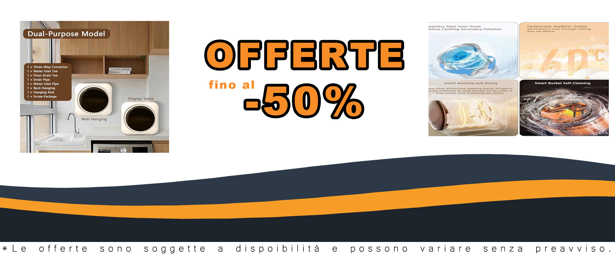 Asciugatrice piccola Levigationlu 3.5L con display LED e pompa di scarico, ideale per spazi ridotti