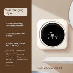 Qiang Mini Lavatrice 3 in Uno Portatile a Parete/Desktop con riscaldamento e asciugatura integrata