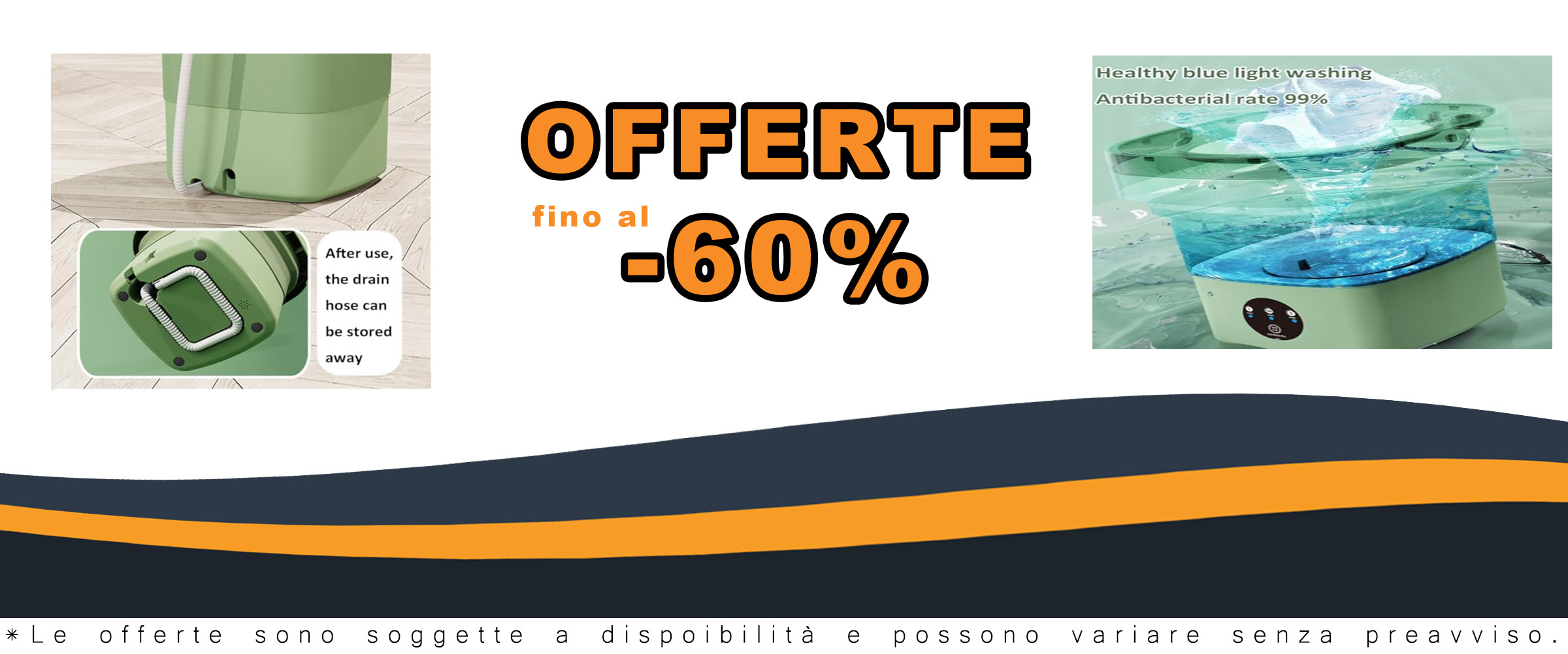 2in1 Lavatrice Pieghevole Portatile Mini Lavatrice per campeggio, viaggio e casa