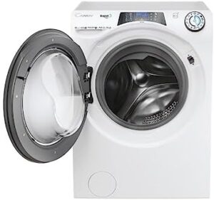 Lavatrice 10 Kg Cl A 58 cm Carica Frontale 1400 giri Vapore RP 4106BWMR/1-S in primo piano, vista laterale con focus sul design elegante e le caratteristiche principali.