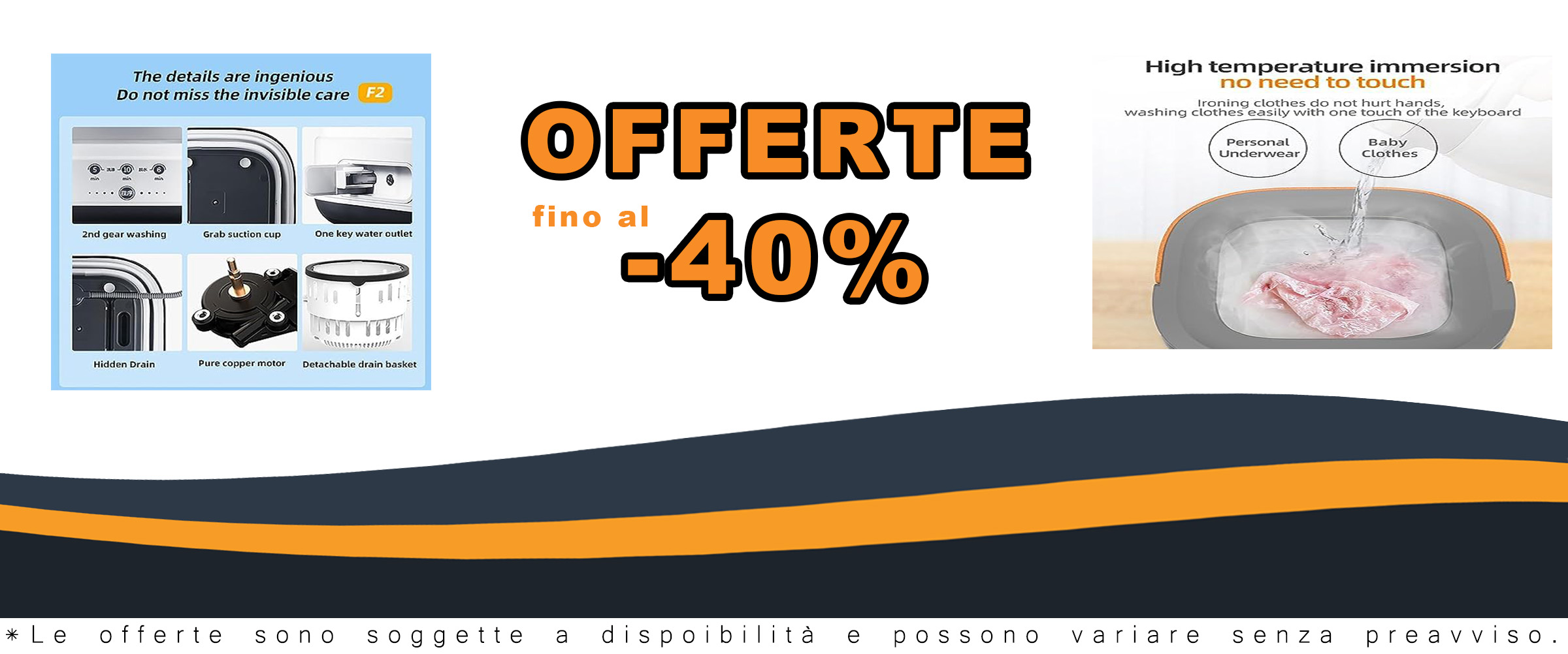 Lavatrice portatile pieghevole ad alta velocità, perfetta per biancheria intima, calze e piccoli vestiti