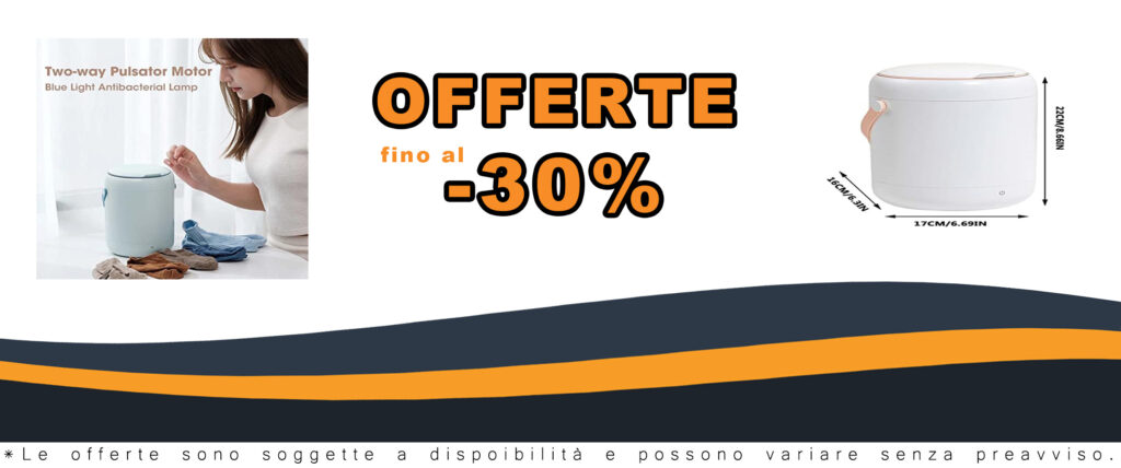 Samnuerly Mini Lavatrice Portatile 2.8L con luce blu, design compatto e funzione centrifuga per un bucato rapido ed efficiente.