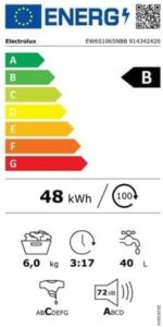 Lavatrice frontale 6 kg 1000 giri/min - EW6S1065NBB con display LED e classe energetica A++