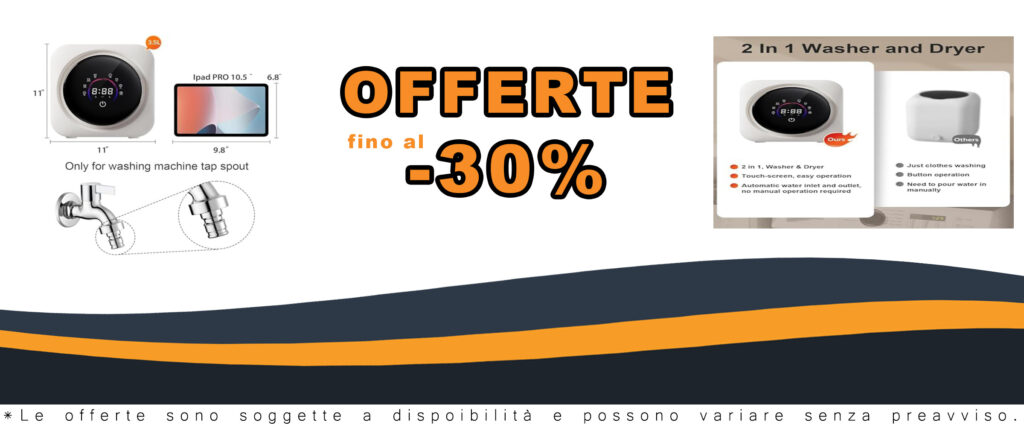 Mini lavatrice e asciugatrice sospesa a parete, compatta e automatica, perfetta per ambienti ridotti come hotel, appartamenti e camper.
