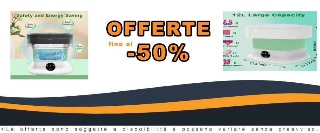 Lavatrice portatile pieghevole per appartamenti, dormitori, camper e viaggi, perfetta per vestiti, biancheria intima e capi delicati.