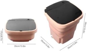 Mini lavatrice 15L rosa arancione, portatile e resistente, ideale per case in affitto e viaggi  