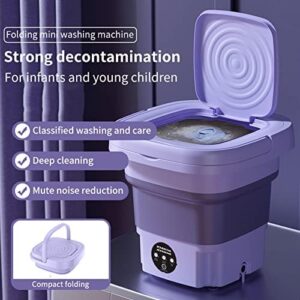 Lavatrice portatile compatta e funzionale, ideale per piccoli spazi, con modalità di pulizia profonda e asciugatura centrifuga.
