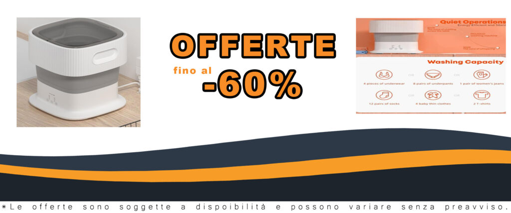Lavatrice portatile pieghevole con luce blu e risparmio energetico, ideale per vestiti, neonati e biancheria intima.