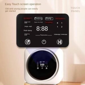 DMXQJK Lavatrice Automatica, mini lavatrice compatta da 3,5 litri con funzione di asciugatura a rulli intelligenti e canna in acciaio inox.