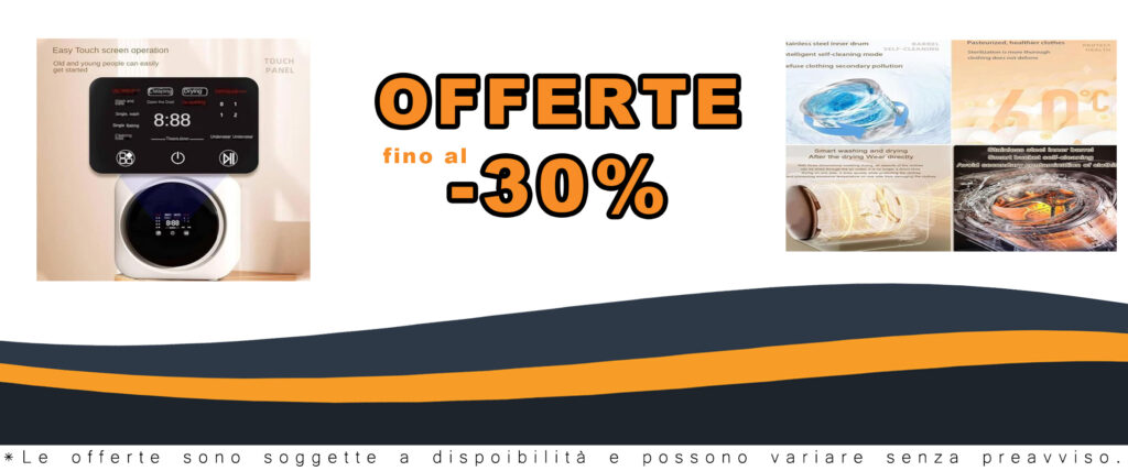 Mini Lavatrice e Asciugatrice Wallha, un dispositivo compatto ed efficiente per lavare e asciugare biancheria intima e vestiti leggeri, ideale per piccoli spazi.