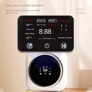 Lavatrice automatica da 3,5L per biancheria intima e calzini con secchio in acciaio inox, ideale per piccoli appartamenti, camper e hotel.