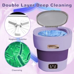Lavatrice portatile pieghevole da 13 litri, ideale per campeggio, appartamento e viaggi, con funzione centrifuga.