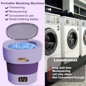 Lavatrice portatile pieghevole da 13 litri, ideale per campeggio, appartamento e viaggi, con funzione centrifuga.