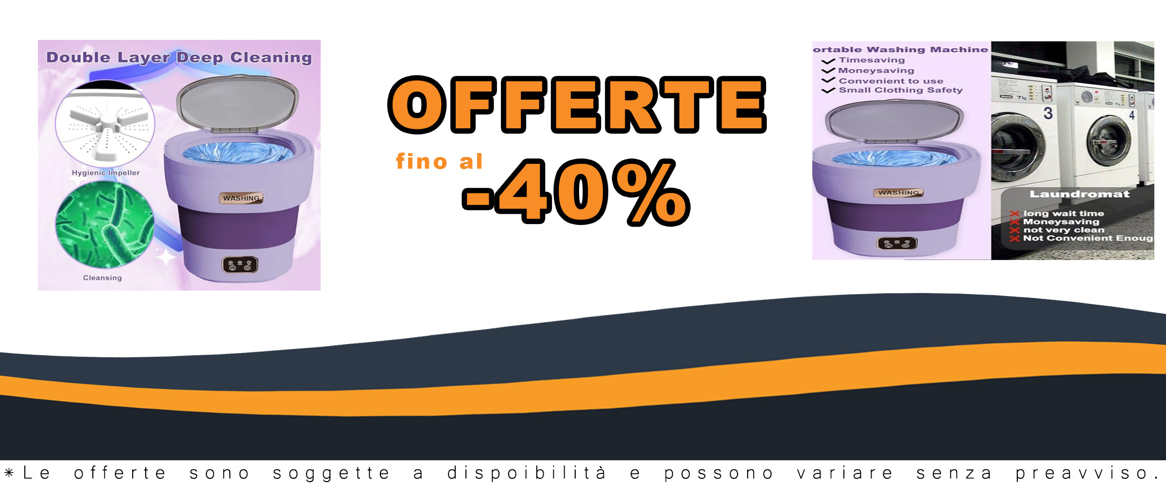 Lavatrice portatile pieghevole da 13 litri, ideale per campeggio, appartamento e viaggi, con funzione centrifuga.