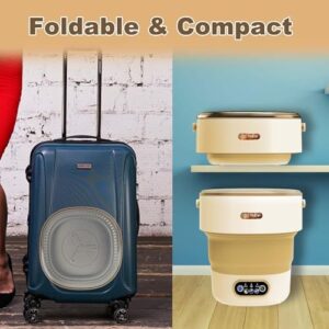 Lavatrice portatile compatta da 16 litri, ideale per appartamenti, campeggio e viaggi.