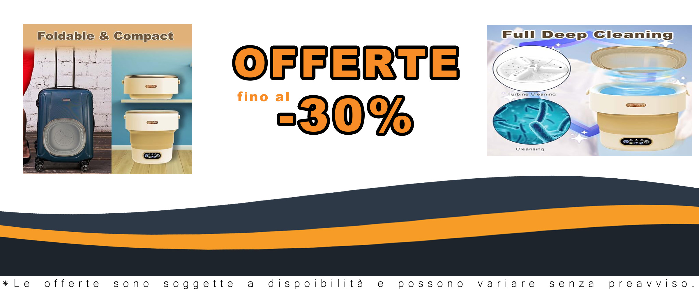 Lavatrice portatile compatta da 16 litri, ideale per appartamenti, campeggio e viaggi.