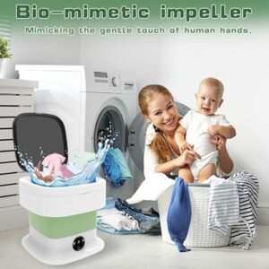 Mini lavatrice portatile pieghevole, ideale per biancheria intima e vestiti dei bambini.