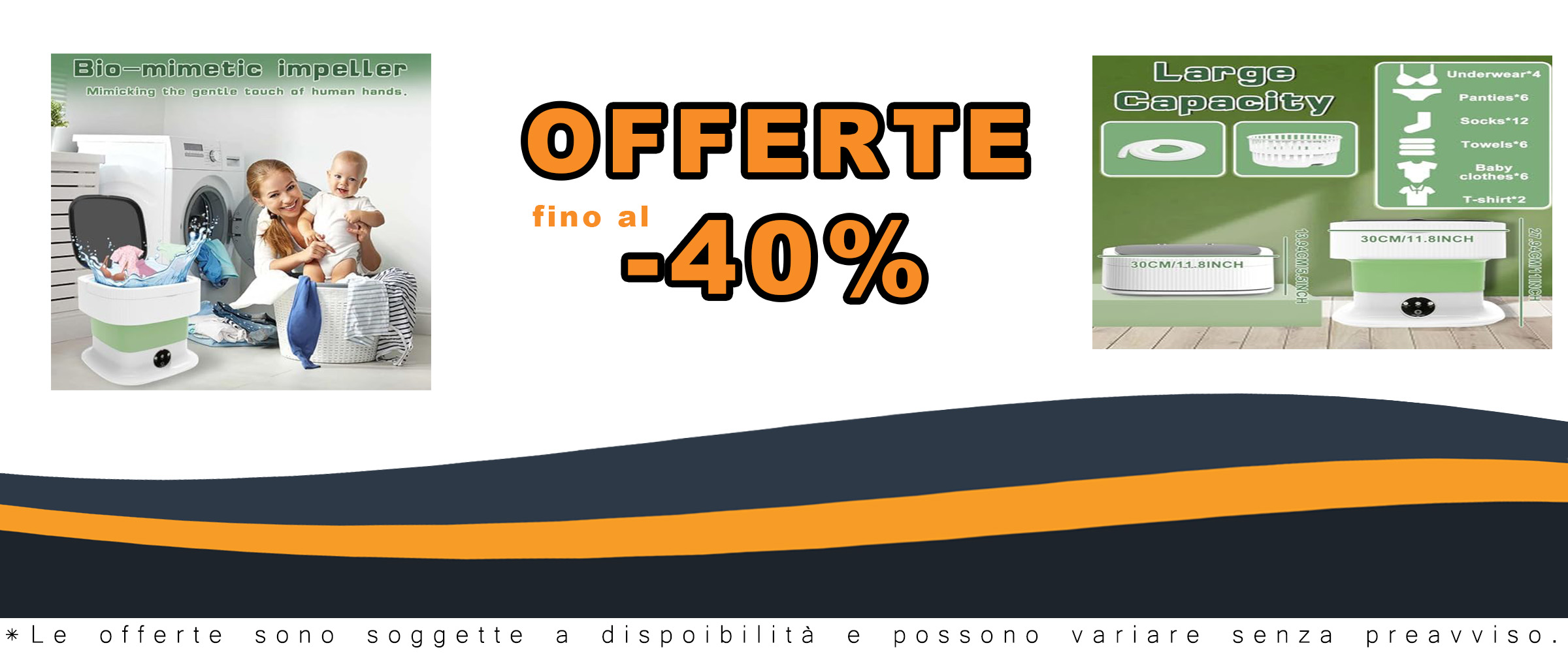 Mini lavatrice portatile pieghevole, ideale per biancheria intima e vestiti dei bambini.