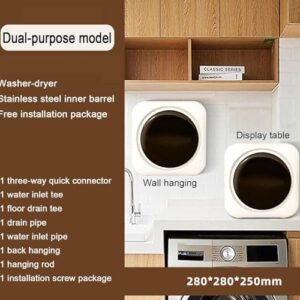 Mini lavatrice DMXQJK compatta con funzione di asciugatura e fusto in acciaio inox, ideale per appartamenti e dormitori.