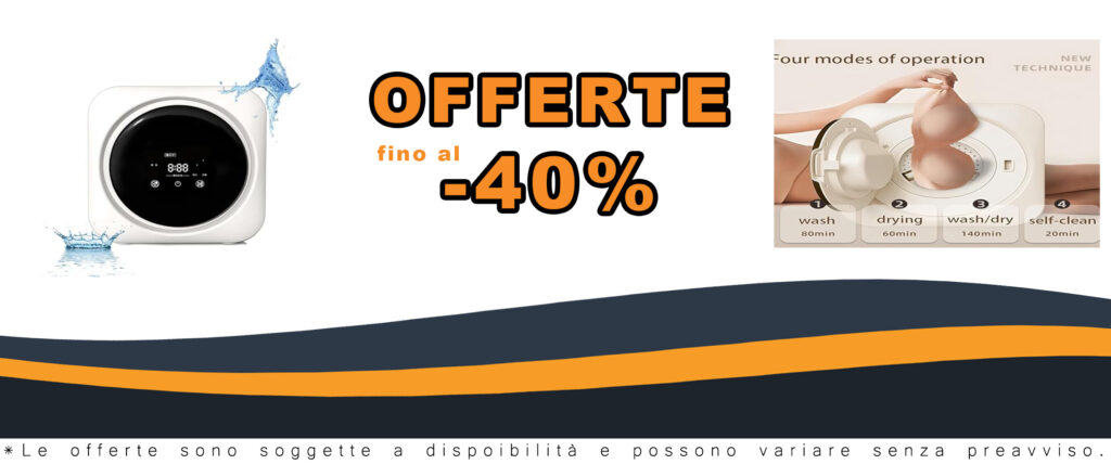 Lavatrice Asciugatrice Portatile 2 in 1 per lavare e asciugare piccoli vestiti e biancheria intima, con funzione automatica e montaggio a parete.