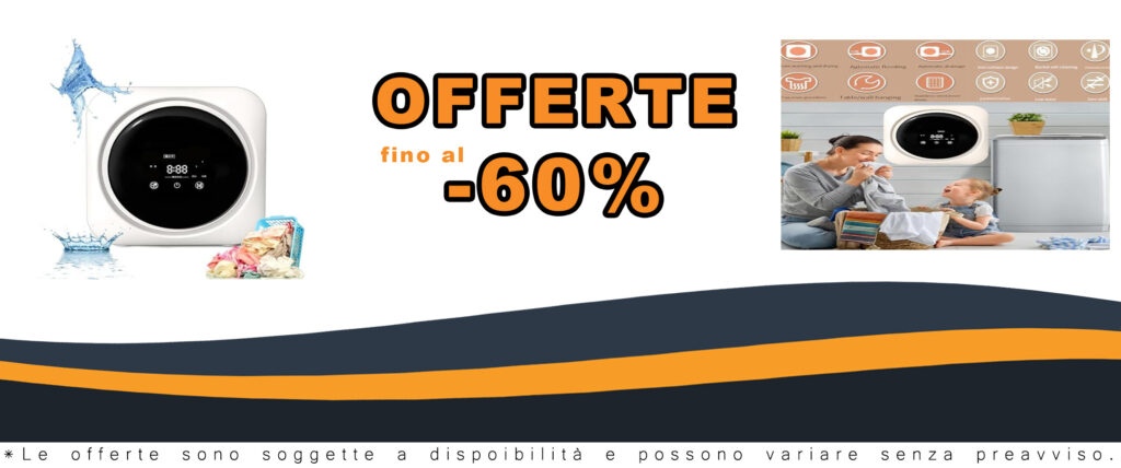 Mini lavatrice a parete, compatta e automatica, ideale per piccoli indumenti, biancheria intima e calzini, con capacità di 0,3 kg.