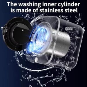 Mini lavatrice per biancheria intima con schermo LCD, silenziosa e compatta, ideale per appartamenti.