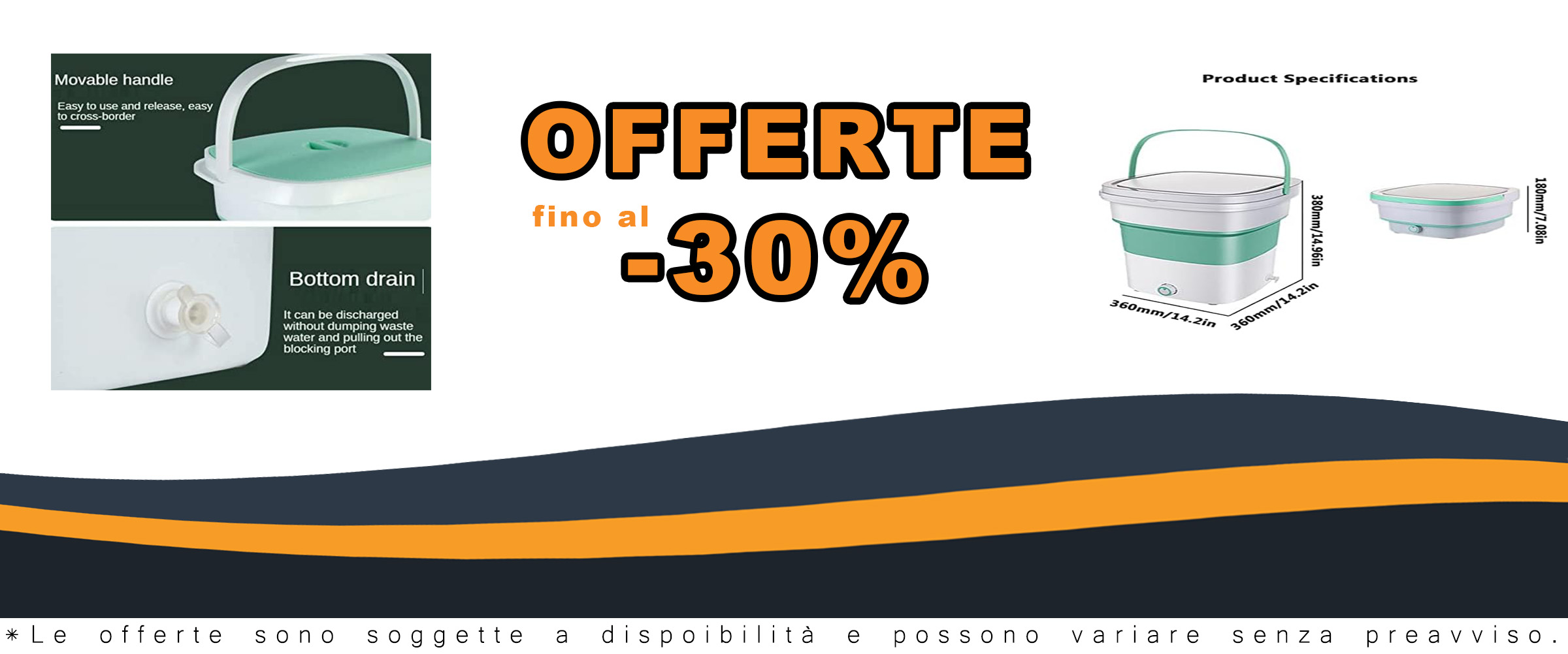 Lavatrice da campeggio pieghevole 1.8kg con centrifuga, ideale per viaggi e campeggio