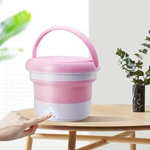 Samnuerly Mini Lavatrice Pieghevole Ad Ultrasuoni rosa, ideale per il lavaggio delicato di biancheria intima e vestiti per bambini.