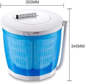 Mini lavatrice manuale portatile grigia con manovella e scarico automatico, ideale per piccoli spazi.