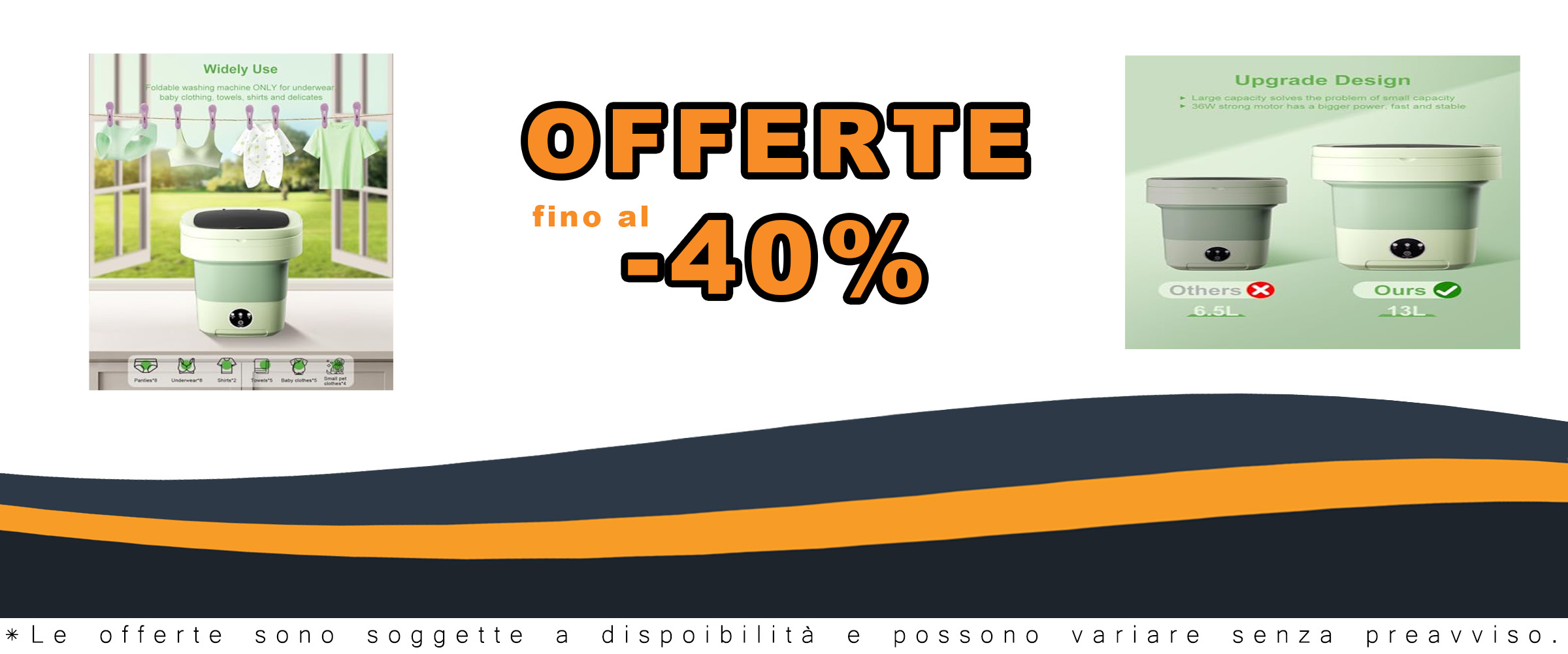 Lavatrice portatile da 13L, ideale per biancheria intima, camicie, vestiti per bambini, e piccoli oggetti. Compatta e pieghevole, perfetta per spazi ridotti.
