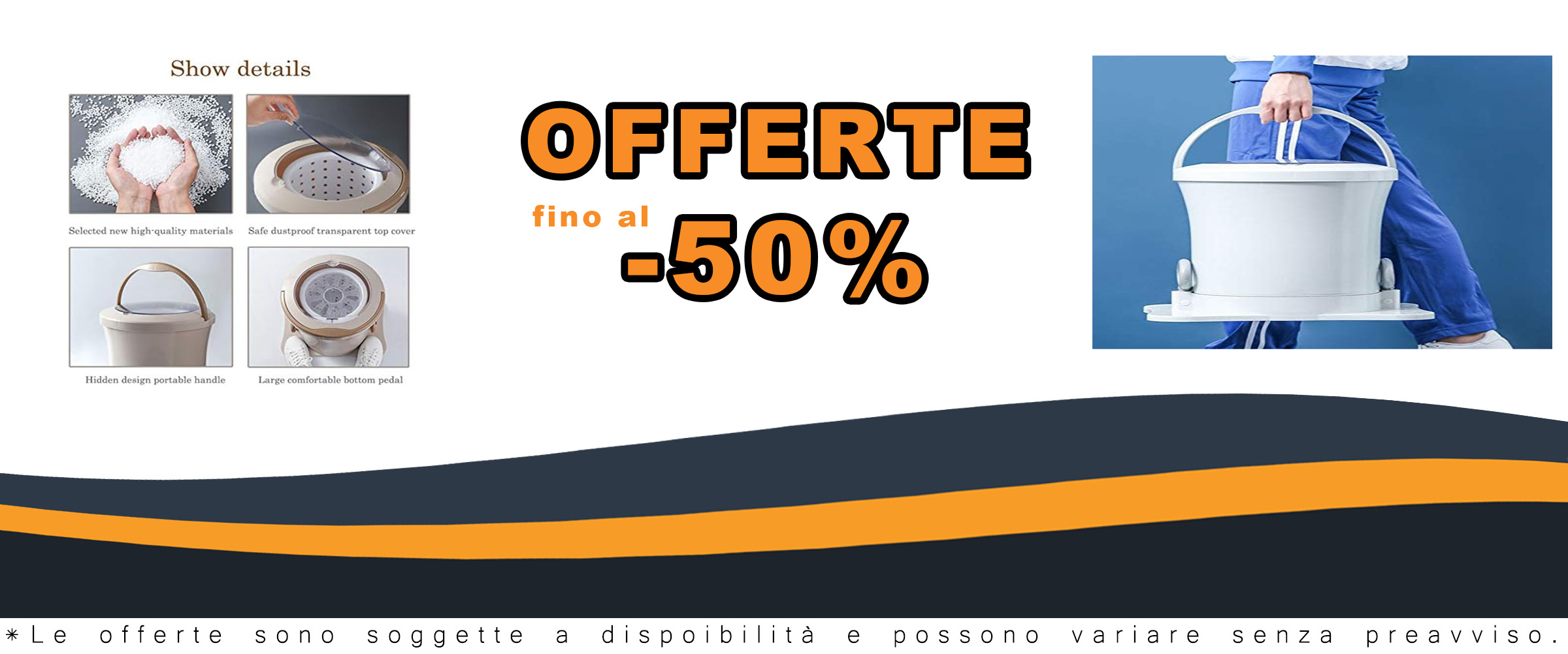 Mini lavatrice portatile bianca con centrifuga ecologica, ideale per piccoli appartamenti e campeggi.