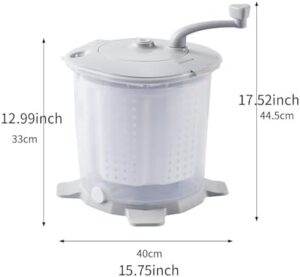 JISADER Lavatrice a manovella, lavatrice non elettrica ideale per uso domestico e all'aperto, perfetta per dormitori e campeggio