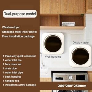 GTANND Lavatrice Elettrica Compatta A Parete con design moderno e funzionalità 2 in 1: lavatrice e asciugatrice in un unico prodotto