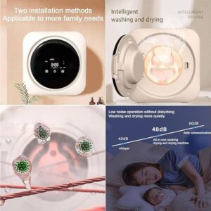 HEGGMKK Mini Lavatrice con fusto in acciaio inox, design compatto e funzionalità di lavaggio e asciugatura intelligenti