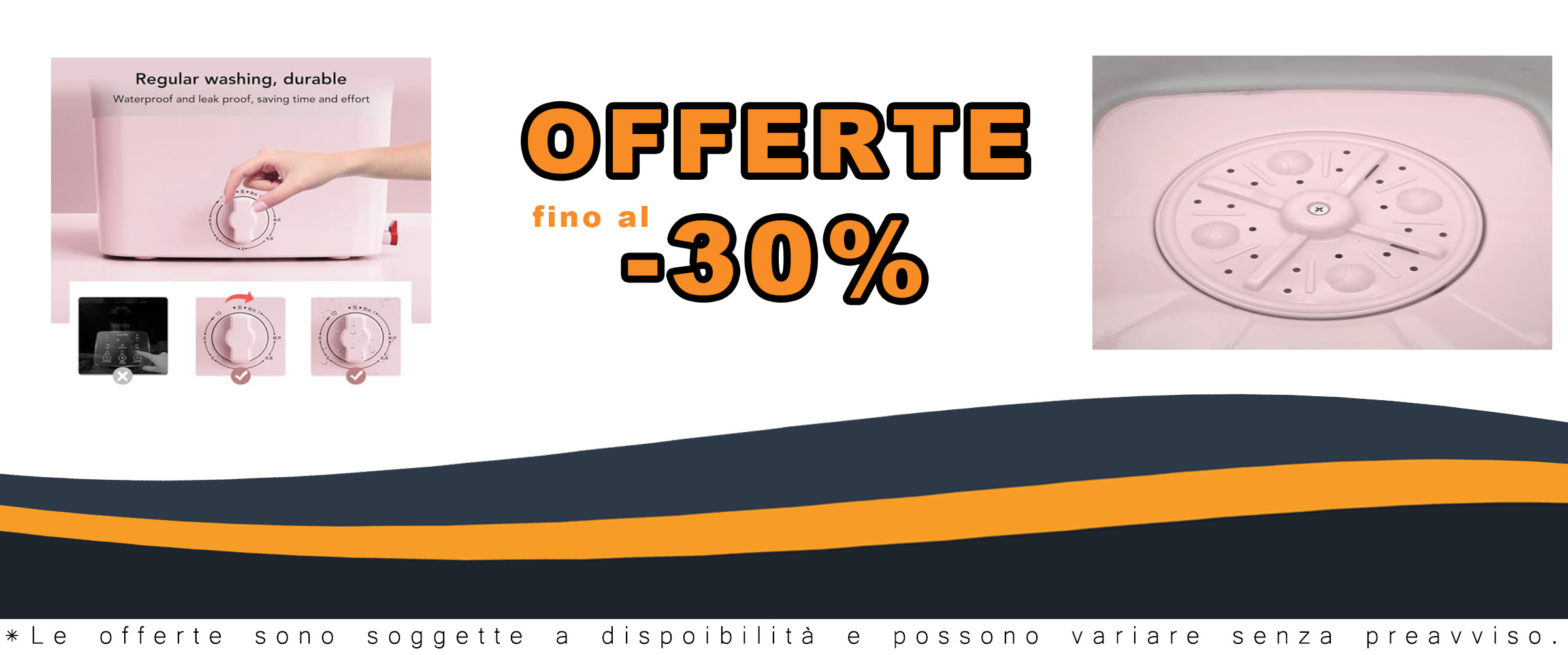 Lavatrice portatile pieghevole rosa per uso su balcone, compatta ed efficiente