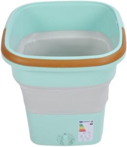 Lavatrice pieghevole verde, mini lavatrice automatica da 12 litri, ideale per appartamenti e hotel.