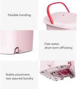 Mini Lavatrice Pieghevole Soft Spin da 12 Litri in colore rosa