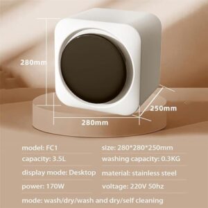 CYMYYDS Asciugatrice Ventilata 3,5 Litri, Mini Lavatrice Automatica con Vasca in Acciaio Inossidabile  