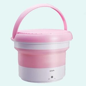 Samnuerly Lavatrice compatta Portatile Pieghevole ad Ultrasuoni, rosa, perfetta per biancheria intima e piccoli oggetti