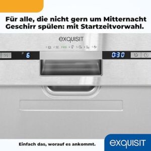 Lavastoviglie Exquisit EGSP2109-EB-030E inox parzialmente integrata 45 cm con LED e 9 coperti  