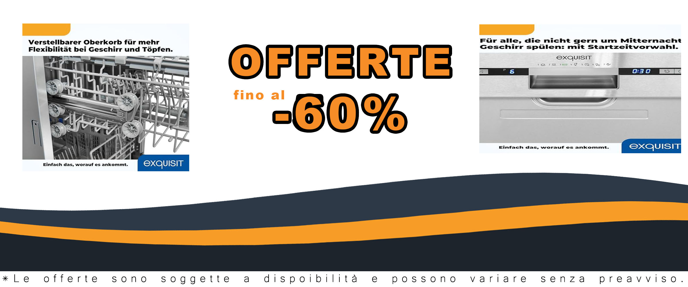 Lavastoviglie Exquisit EGSP2109-EB-030E inox parzialmente integrata 45 cm con LED e 9 coperti  